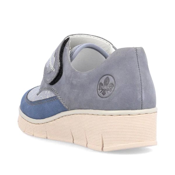 Rieker Women's 537C0-15 Velcro Stretch Loafers- Blue - Image 3