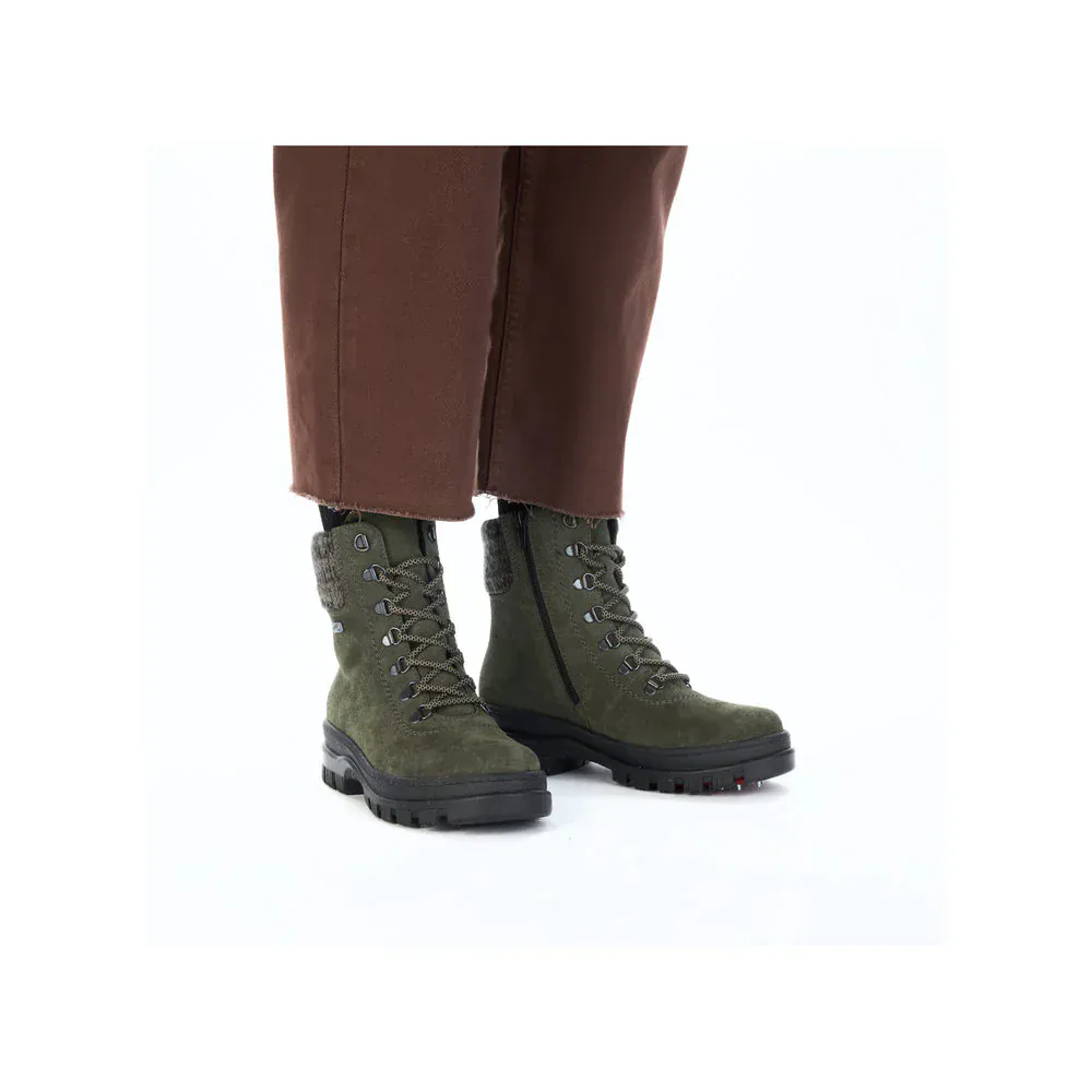 Rieker Women's X8233-54 Waterproof Lace & Zip Ice Grip Boots- Green - Image 14