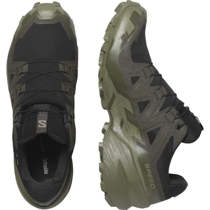 Salomon Men's Speedcross 6 Gore-Tex® Trail Runners- Black/ Lichen Green - Image 4