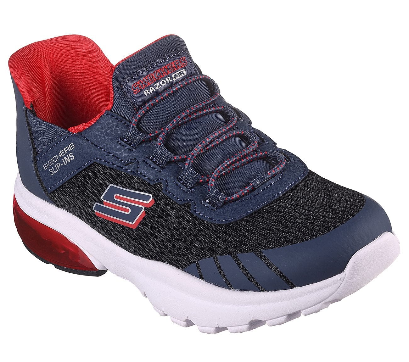Skechers Kid's Razor Air Hyper Brisk Sneakers- Black/ Navy - Image 2
