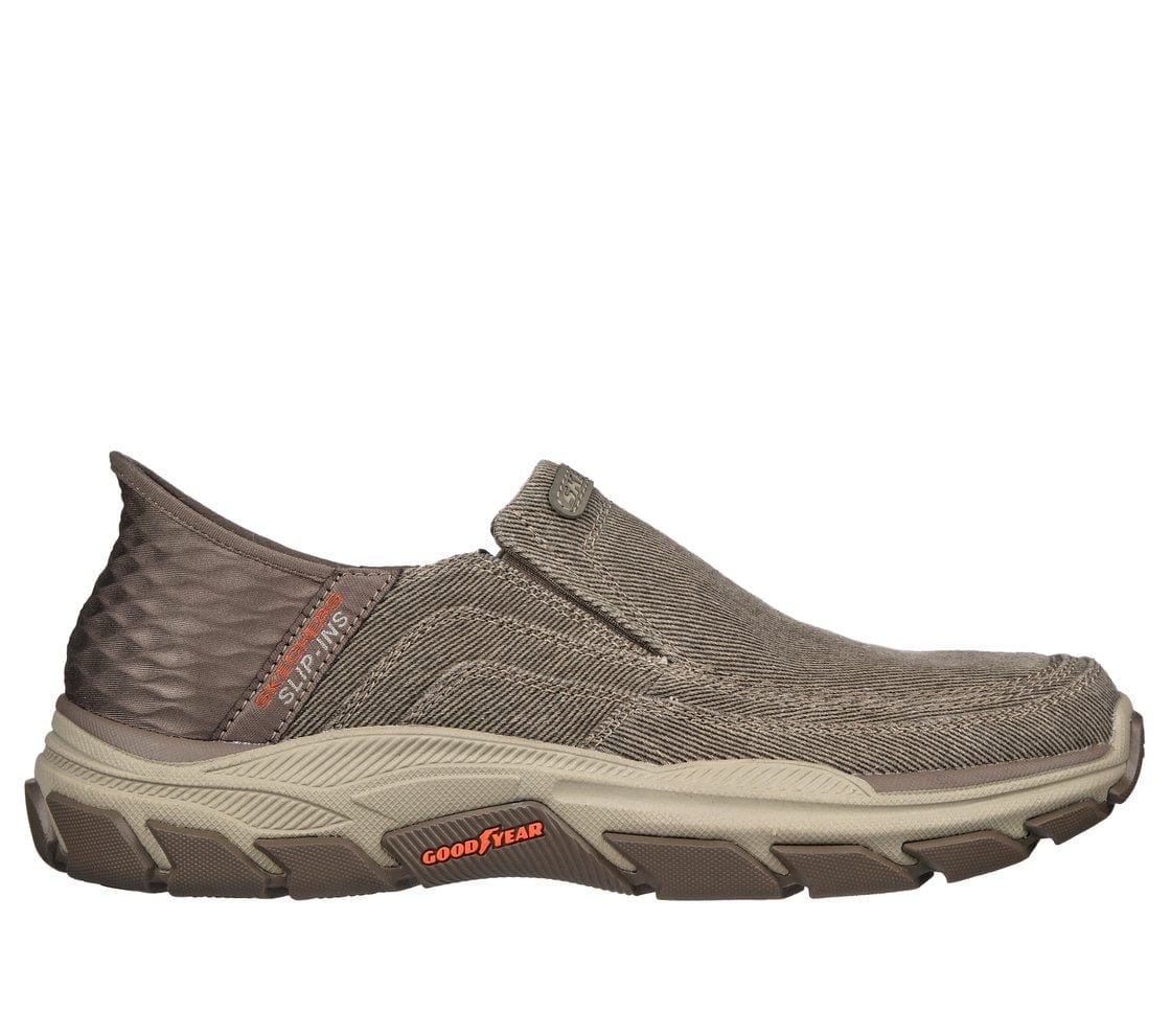 Skechers Men's Respected Holmgren Slip Ons- Taupe