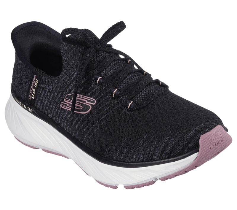 Skechers Women's Edgeride Sneakers- Black/ Pink - Image 2