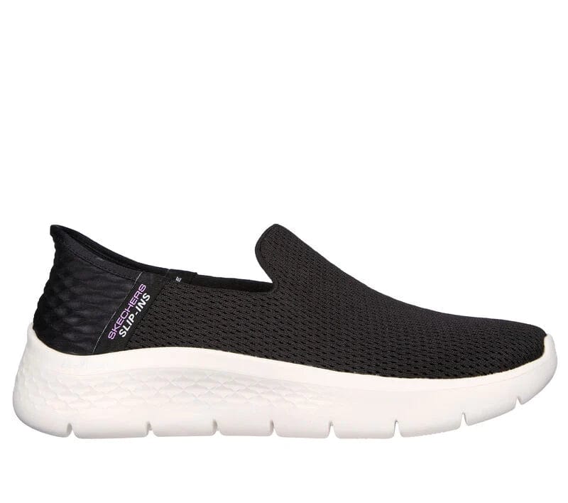Skechers Women's Go Walk Flex Slip Ons- Black/ White
