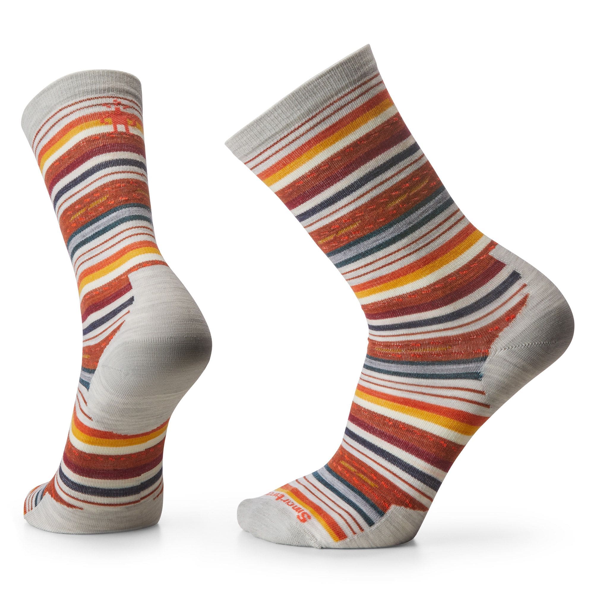 Smartwool Women's Everyday Margarita Crew Socks- Orange/ White Stripe