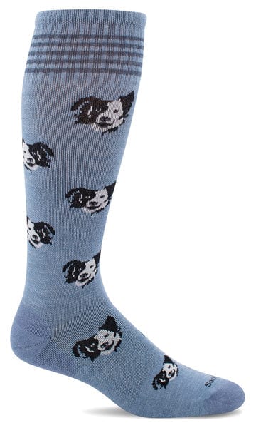 SockWell Women's Moderate Graduated Compression Socks (15-20mmHg)- Canine Fancy Blue