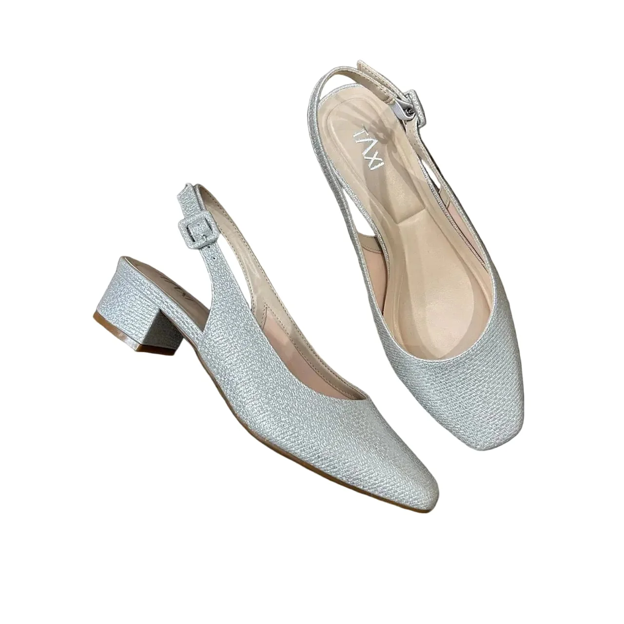 Taxi Women's Iris 01W Low Heels- Silver