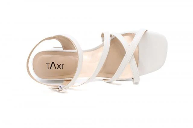 Taxi Women's Liv 01 Strappy Heels- White - Image 3