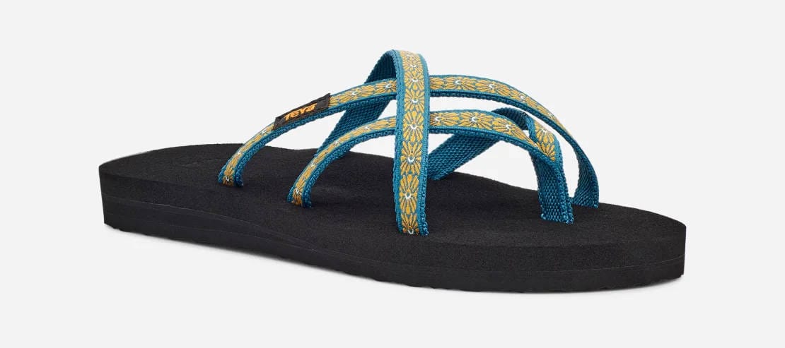 Teva Women's Olowahu Flips- Flower/ Loom Yellow - Image 2