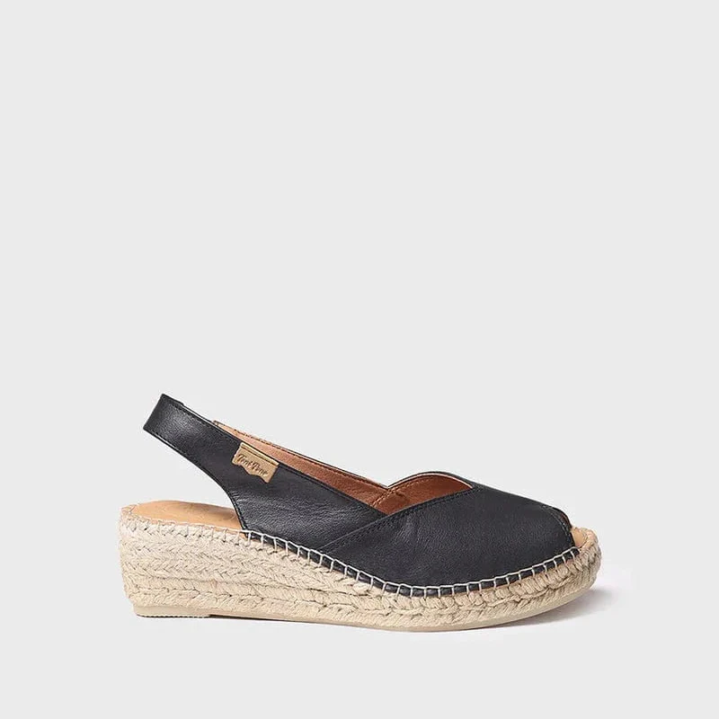 Toni Pons Women's Bernia-P Espadrille Wedges- Black