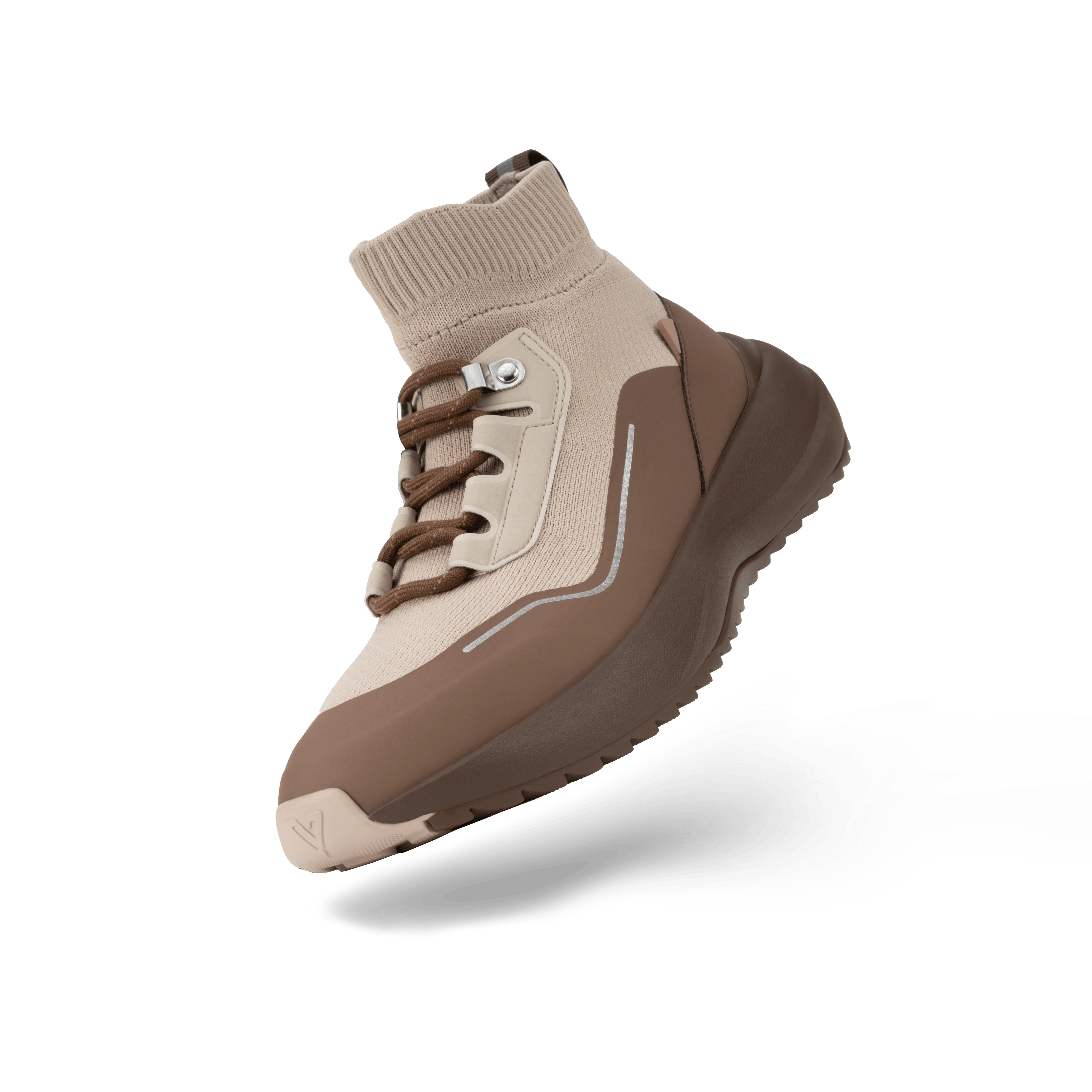 Vessi Women's Stormburst High Top Sneakers- Sandwash/ Dark Teak - Image 2