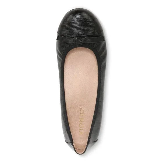 Vionic Women's Amorie Ballet Flats- Wavy Black Leather - Image 6