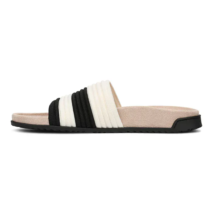 Vionic Women's Evie Knit Slide Sandals- Black/ Ivory - Image 3