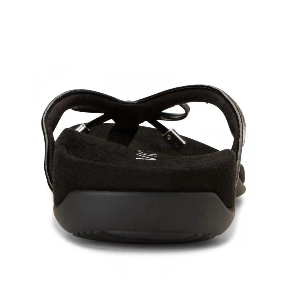 Vionic Women's Bella II Flip Flops- Black Patent - Image 4