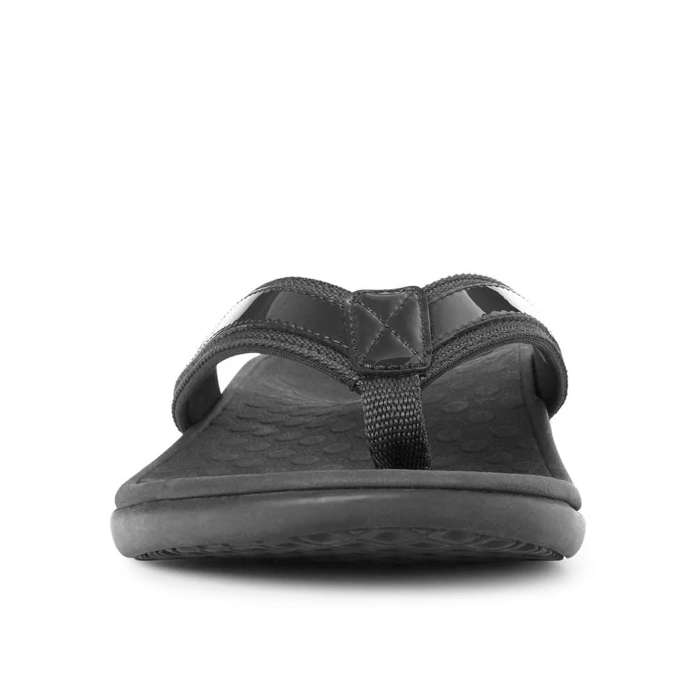 Vionic Women's Tide II Flip Flops- Black Patent - Image 4