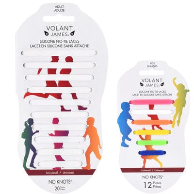 Volant James No Knots Silicone Laces (Adult) - White