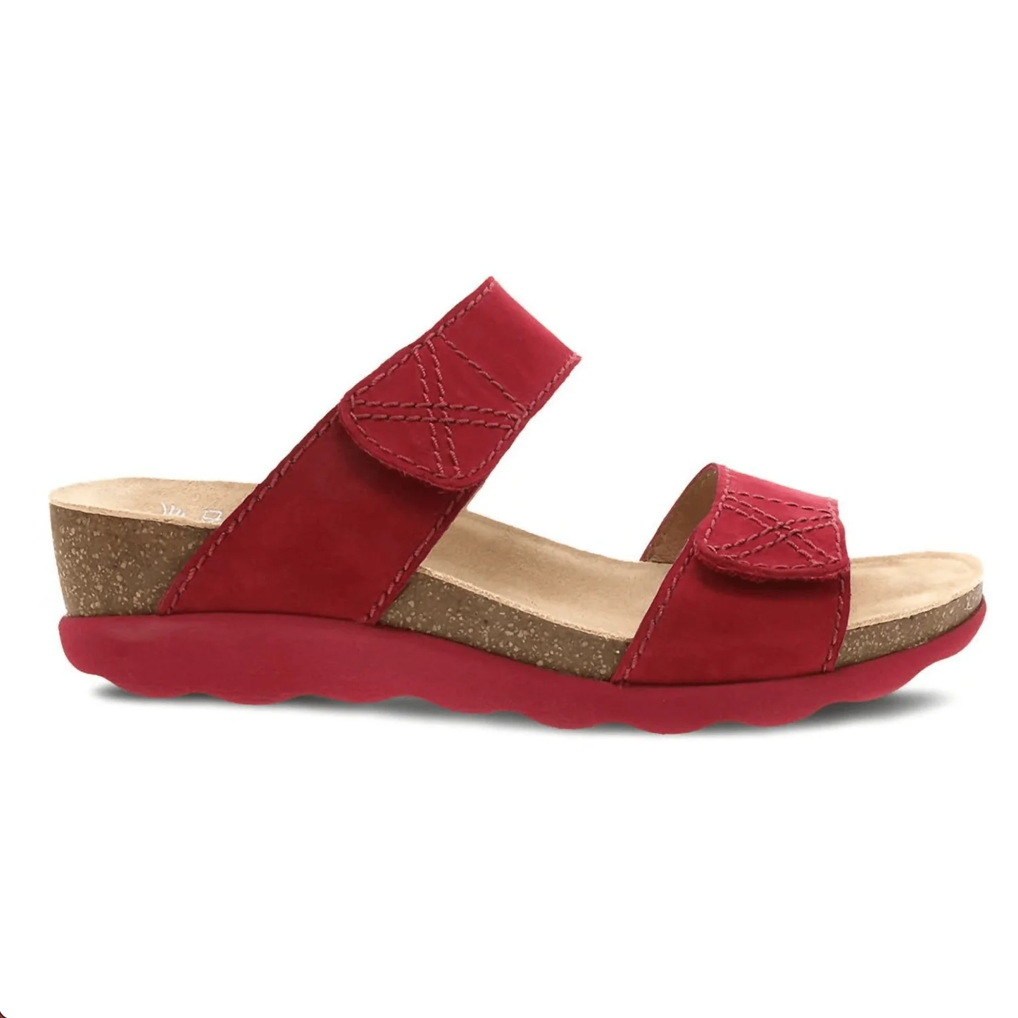 Dansko Women's Maddy Wedge Sandals- Red Milled Nubuck