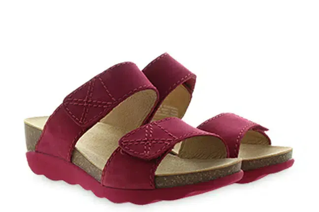 Dansko Women's Maddy Wedge Sandals- Red Milled Nubuck - Image 3